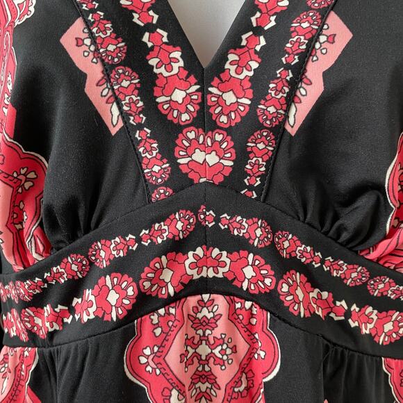 INC International Concepts Y2K Babydoll Top Women S Red Boho Hippie Goddess VTG - Picture 4 of 10